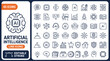 © MR7 - Artificial intelligence line editable icon set. Contain icons related to artificial intelligence, AI, and more. Editable stroke file. Vector illustration