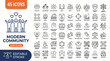 © MR7 - Minimalist Modern community outine icons set with editable stroke. Containing people, friendship, social, inclusion,  inclusion,  and more. thin linear file illustration.