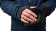 © Firyal Affina - Man Putting On Winter Gloves for Cold Weather Protection and Outdoor Sports Gear Preparation