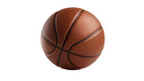 Brown textured basketball with black lines and seams