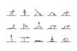 © owais - Minimal Yoga Poses Stick Figure Elements Collection for Wellness and Meditation Practice
