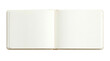 © Yuliia - Open blank sketchbook with empty white pages, isolated on transparent background. Ready for clipart, stickers, t-shirt design, print on demand, and sublimation projects.