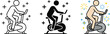 © Md shain - Stationary Exercise Bike Icon Set for Fitness Training, Gym Workouts, Indoor Cycling Classes, and Health Wellness Vector Graphic Designs