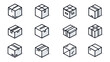 © suldev - Boxes icon set. Editable line icons. Vector illustration. Stock Vector