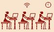 © Tenacity_1987 - a computer lab scene where students are practicing and using computers, Warli style illustration. digital education, computer training, technology learning, and modern classroom environment.