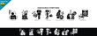 © tru3_Art - Hantavirus Symptoms Concept with Fever, Respiratory Infection and Medical Warning Illustration. glyph icon set. Black Background With White.