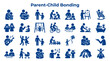 © Iconique Studio - Parent child bonding illustrated by diverse activities showing love support and connection family relationships and early childhood development concepts