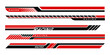 © Zafran - Set of creative car stripes. Car race stripes. Racing sticker design. Graphic sport decal vinyl element. Black red automobile decoration. Racing design vector