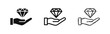 © drawing lines - Hand Holding a Diamond Icon Representing Value and Luxury Jewelry