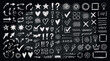 © Kanon Islam - Hand drawn chalk doodle icons mega set with arrows stars hearts check marks speech bubbles and creative design elements vector illustration