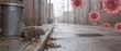 © Lupion - Urban Alley Rodent with Viral Particles, Hantavirus Public Health Concept
