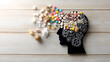 © Anton Popov - Creative mental health concept with abstract mind, cognitive fragments, and emotional elements, symbolizing psychology, neurodiversity, stress, healing, and mental balance