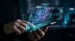 © Bellal Mollik - Futuristic AI Chatbot Hologram Interface Displayed on Smartphone with Digital Communication Technology Concept