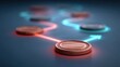 © buraratn - Abstract representation of business strategy and decision making using coins, arrows and glowing paths in a modern digital environment