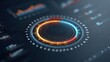 © buraratn - Abstract Data Visualization with Circular Graph and Colorful Indicators Representing Analytical Metrics and Statistical Insights on Dark Background