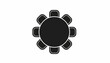 © Adam - Black, minimalist meeting table icon, simple conference table symbol, office furniture vector