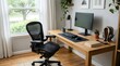 © Syauqiya - Ergonomic Home Office Setup with Natural Light and Plants.