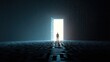 © Ihza - Person stands at open doorway, bright light spills out from a maze