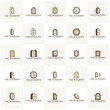 © Top Studio - Set of Luxury window classic vintage logo vector template. Creative window classic logo design concepts.