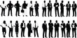 © MdMojibar - Business people silhouette collection with professional office workers standing in formal poses isolated on white background
