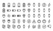© MdSakib - Battery power icon collection vector black white charging design