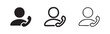 © liubomir118809 - Person on phone call icon set, depicting a user or customer service representative in communication.