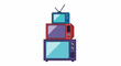 © iskandar - Stack of three retro televisions with antennas