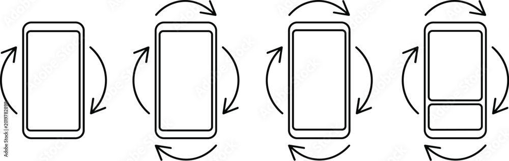 Phone Rotation Png Icon Phone Rotation Icon Set with Different Angles and Orientation Changes ...