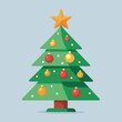 © SSCP DESIGN - Colorful christmas tree with star and ornaments illustration Vector