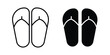 © Hestia - Flip flops icon vector on white background.