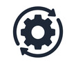 © Vector Result - Gear icon with circular arrows symbolizing continuous improvement and process optimization