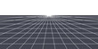 © Natalia - Minimalist white grid on dark background with perspective vanishing point and horizon line. Vector infinite virtual reality floor with geometric lines and architectural perspective template.