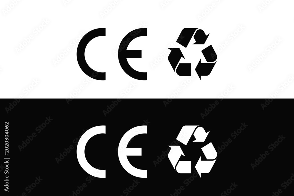 CE Mark, Recycling Symbol vector SVG Stock Vector | Adobe Stock