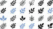 © Vexora Studio - Leaf Branch Icon Set Featuring Botanical Stems, Blue Foliage, Natural Plant Sprigs, Eco Design Elements and Minimal Vector Artwork