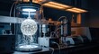 © SashaMagic - Advanced bioreactor cultivates luminous bone-like structure in research lab, showcasing regenerative medicine innovation