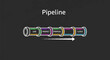 © Sebening - Business sales pipeline diagram with sequential stages and arrow.