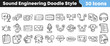 © Vectoravec - Collection of various hand drawn sound engineering icons and symbols