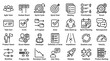 © Iqbal - Software development icons illustrate essential agile processes and team roles using precise monochrome line strokes against a clean white backdrop.