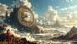 © 덕준 이 - Time Flow- -An hourglass where the sand turns into small flying birds