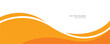 © Azahar - Orange vector header with dynamic flowing wave shapes and white copy space.