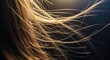 © Animals - Close-up of flowing blonde hair, strands illuminated against dark background.