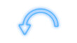 © mominulim - Glowing neon curved return arrow icon isolated on transparent background. Undo symbol. Back button. Navigation sign. Interface direction pointer. Circular motion.