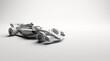 © Maksym - Monochromatic 3D render of a futuristic Formula 1 car on a clean background.