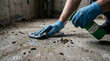 © Nimas - A close-up shot capturing a person meticulously sanitizing a floor, highlighting cleanliness and hygiene.