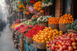 © Tetiana - Colorful Spring Flower Market in the Heart of the City on a Rainy Day