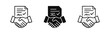 © ICONS FOR YOU - Business agreement and handshake icons with signed contract document