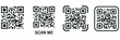 © MD FARIDUL - scan me qr code icon vector illustration, fake qr pattern design, encrypted information code symbol, mobile scanning interface graphic, digital security authentication element, marketing barcode conce