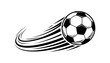 © MostAmina - Flying Soccer Ball with Speed Trails Vector Illustration isolated on White Background