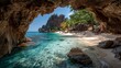 © Vladislav - Secluded Tropical Cave Opening to Pristine Beach and Turquoise Waters