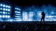 © haikalahsan - A dynamic concert scene featuring a performer silhouetted against vibrant stage lights and crowd